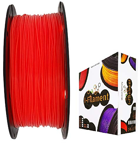 I-Filament 3D-Drucker PET-G 1,75mm 1kg Spule Rolle (Rot Transparent)