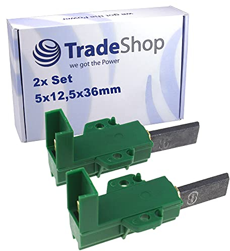 Trade-Shop 2x Motorkohlen Kohlebürsten Schleifkohlen Kohlestifte 5 x 12,5 x 36mm mit Halterung für viele Beko Waschmaschinen ersetzt 371202407