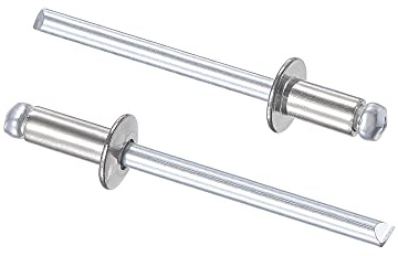 sourcing map 100 Stk Blindnieten Popnieten 4mm Durchmesser Silberton | Zugnieten, Kerndekorationsnieten, 304 Edelstahl, 8mm Grifflänge