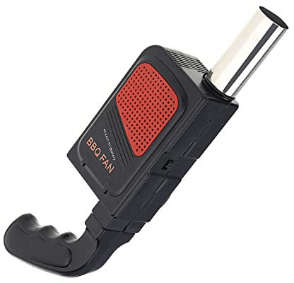 Risegun Ventilatore elettrico portatile con design a soffiante, argento, 1 velocità, montaggio a clip, basso rumore, finitura opaca e spazzolata, ideale per cucinare all'aperto e campeggio