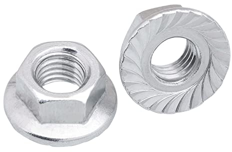 TNDYIG Aluminium-Sechskant-Flanschmuttern, gezackte Sicherungsmuttern M5, M6, M8, M10 (Größe: M8, 50 Stück)