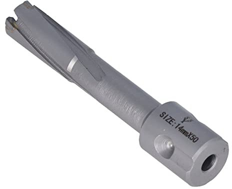 UPQRSG Ringschneider, 50 MM Schnitttiefe für Magnetbohrmaschine, Effizientes, Präzises Schneiden, 40CR Hartmetall Hohlkernbohrer, Mag Bohrer für Gusseisen, Edelstahl(14mm)
