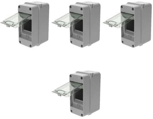 DOITOOL 4pcs Box 2 Way Power Distribution Enclosure 2-Way Consumer Unit Circuit Breaker Case Power Controller 2 Way Charging Pile Box Supplies