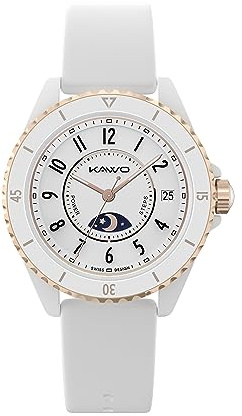 KAVVO Oyster Mini Smartwatch Bluetooth da donna da 38 mm, display AMOLED da 2,8 cm, con lunetta girevole, fitness tracker con salute femminile, cardiofrequenzimetro nel sangue (oro rosa)