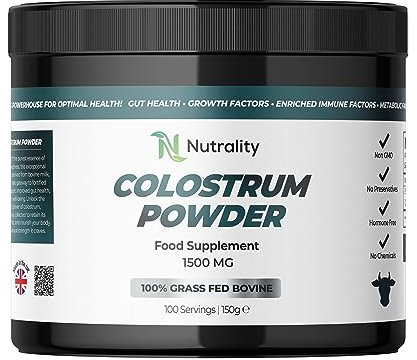Nutrality 100% Bovine Colostrum Powder 1500mg | for Gut Health & Immune Support | Colostrum Supplement for Men & Women | Gut Health Supplements for Energy, Gut Repair & Human Parasite Detox