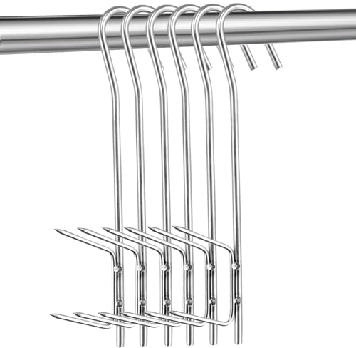 LWMLWM Ganci per Carne, 5 Pezzi Gancio per Affumicatore, per Appendere Pesce Affumicato, Carne, Salsicce (21 cm)