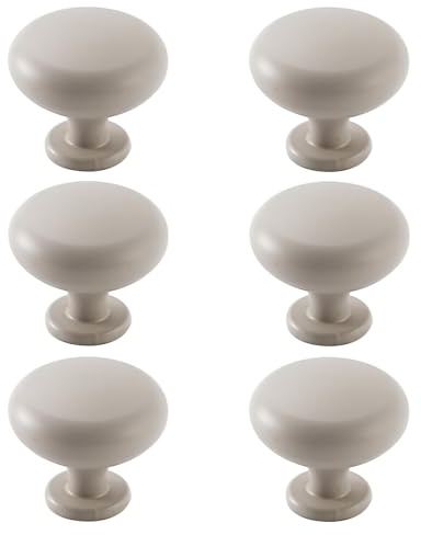6 Stück Möbelknöpfe Schrankknöpfe Kommodenknöpfe Schubladenknöpfe Einzelloch Küchenknöpfe Küchenschrankgriffe für Schubladen Kleiderschrank (Light grey)