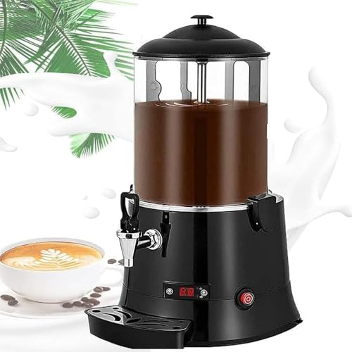 Machine à chocolat chaud commerciale 10 L, distributeur de chocolat chaud électrique 400 W avec plaque chauffante en acier inoxydable 304 et affichage LED pour chauffer le chocolat, le café, le lait