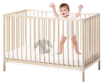EASYLAVIE Moustiquaire pour Bebe Lit 120x60cm Ouverture Moustiquaire Lit avec Double Zip -Visible sous Camera - Unique 120x60cm Lit de Bebe