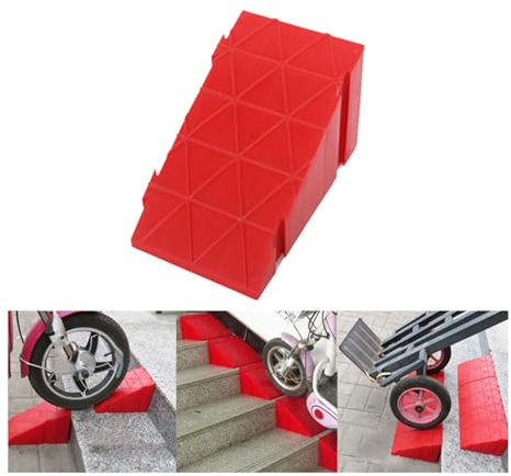 DHNDSDP Tragbare Schwellenrampe 12/14/16/18 Zentimeter Hohe Kunststoff-Bordsteinrampe Freie Verbindung Schnappdesign Trittfläche Geeignet für Einfahrten Gehwege Lastwagen Gabelstapler(H-18CM)