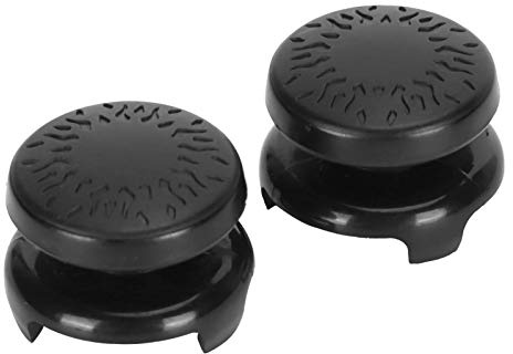 Kelepu Thumb Grips, Silicone Thumb Stick Grips Caps, Black, 2 Pcs | For Game Controller Thumbsticks, Help with Aim, Control, Reduce Thumb Fatigue