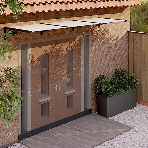 Lawn & Garden, Outdoor Living, Window & Door AwningsDoor Canopy Black and Transparent 358.5x90 cm Polycarbonate
