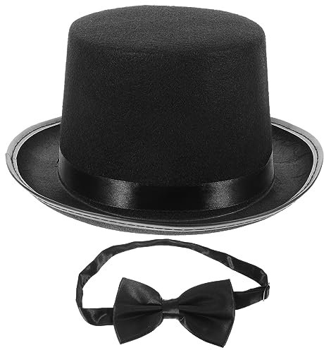 OFFSCH Conjunto De Sombrero De Copa Negro y Pajarita Disfraz De Detective Para Cosplay Accesorio De Fiesta Temática De Detectives