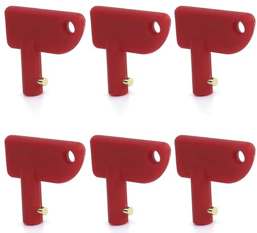 6 interruttori principali della batteria, chiave di ricambio, diametro 14 mm, interruttore principale, in plastica ABS, interruttore di separazione universale, interruttore per batteria, interruttore