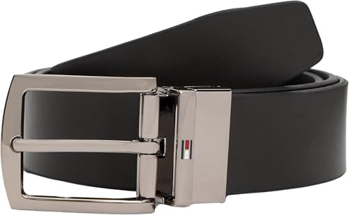 Tommy Hilfiger Ceinture Homme Denton 3,5 cm Réversible, Marron (Testa Di Moro/Black), 105 cm