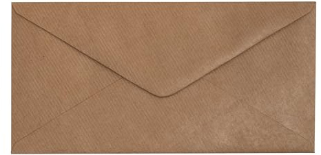 Kuvertwelt Umschläge DIN Lang (220 x 110 mm), Nassklebung - Natron-Kraftpapier Gerippt