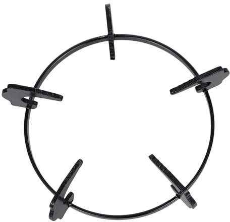 Support Rond pour Cuisinière à Gaz Noir en Fer Électroplaqué | Antirouille, Format Renforcé, Pièce Unique, pour Cuisinière Domestique