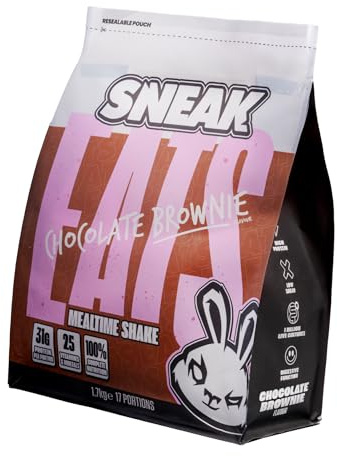 SNEAK EATS Chocolate Brownie Mealtime Shake – Meal Replacement, 30g Protein, No Added Sugar, 25 Vitamins & Minerals, Vegetarian – 17 Servings