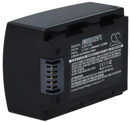 vhbw Batterie Remplacement pour Samsung IA-BP105R | pour caméra vidéo caméscope (1100mAh, 3,7V, Li-ion)