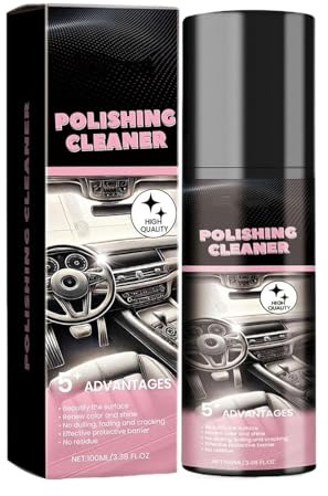 Polishing Cleaner Voiture | 100 ML Nettoyant Lustrant pour Intérieur de Voiture | Car Interior Cleaner | Spray Protecteur pour Voiture | Spray Nettoyant for Éliminer Taches, Anti-adhérence Poussière