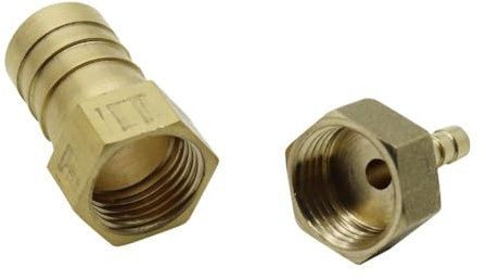 Barb Pipe Joint 6mm 8mm 10mm 12mm 14mm 16mm 19mm Hose Barb Tail 1/2 Male Female Connector Joint Copper Coupler Adapter,1 PC Female Thread 1I2,12mm
