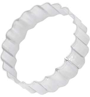 FUNOMOCYA Molde para Galletas para Cortar Galletas y Tortillas Redondo de Acero Inoxidable 5 Piezas con Borde Dentado en Casa, Ideal para Aficionados al DIY