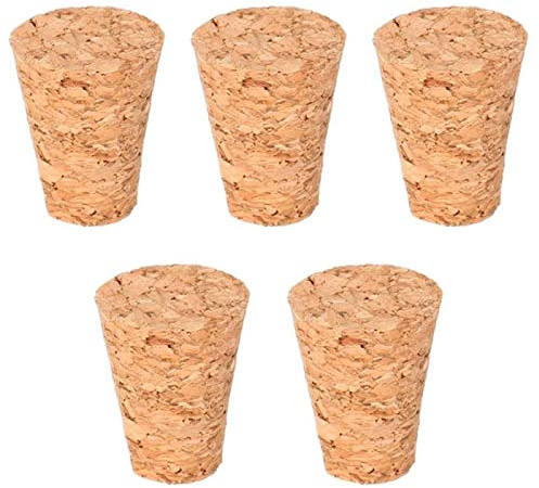 Acan Tradineur - Pack de 5 Tapones cónicos de Corcho, Cerrar Botellas de Cristal, Botes, frascos, Vino, Aceite, Bares, restaurantes, hogar - 23 x 14 x 30 mm