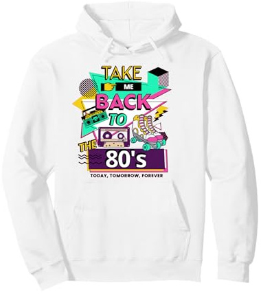 Retournez aux années 80 vintage coloré sur le thème des années 80 et 1980 Sweat à Capuche