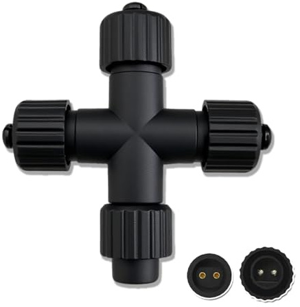 Dekofun Connettore Luci Natale 2 Pin Splitter Per Luci Natalizie, Connettori Trasformatore 1-a-3 Connettore Elettrico, IP65 Impermeabile Presa Adattatore Per Catena Luminosa Natalizia da Esterno