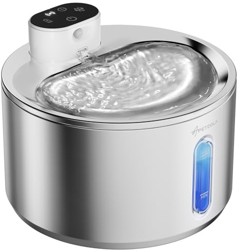 Apetdola FS40Pro Cat Water Fountain for Drinking, Cat Fountain with 5000 mAh battery, 135fl-oz/4L Stainless Steel Cat Fountain with Noise Reduction and Motion Sensor, for Cats or Dogs -5 Filter