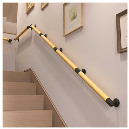 HBOOMOEM Carriles Pasamanos Escaleras，Barandilla De Escalera De Madera Antideslizante，Adecuado Para Interiores, Pasillos, áTicos, Terrazas, Jardines De Infancia.(180CM/70.9in)