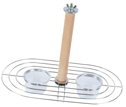 LOVIVER Mangeoire pour Perroquets, Bols d'eau et de Nourriture, Support pour