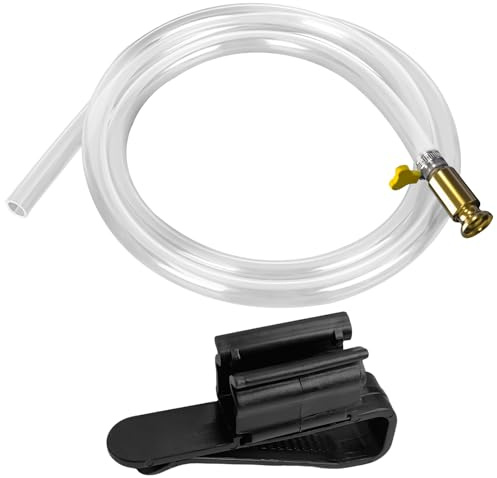 Fuel Syphon Pump 200 cm, Siphon Pump, Self Priming Gas Siphon Pump, Siphoning Hose, Priming Syphon Hose Pump, Hand Siphoning kit, for Car Petrol Jerry Can Transfer, 1 x Water Hook und Clamp