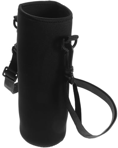 TOGEVAL Housse pour Bouteille Eau avec Sangle Noire Étui Néoprène Isolant Anti-brûlure et Protection Antichoc Accessoire Portable pour Gourde