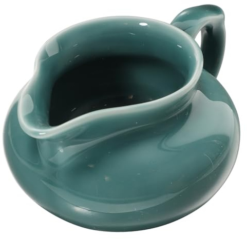 SHINEOFI Recipiente de Cerámica Multifunción Color Verde Intenso para Salsa y Condimentos Taza con Vertedor para Restaurante y Hogar Uso en Mesa