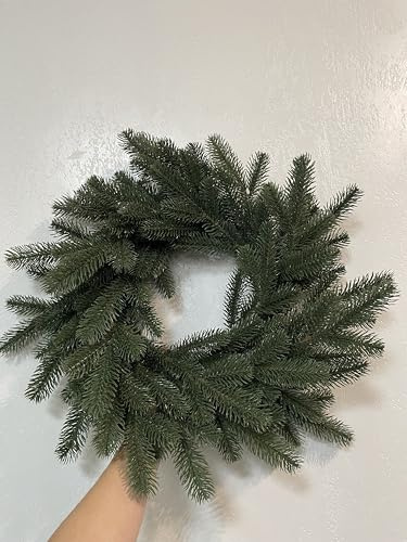 Evergreen Tree Corona dell'Avvento, 45 cm, corona di Natale artificiale come reale, ghirlanda per porta in abete stampato, perfetta decorazione natalizia