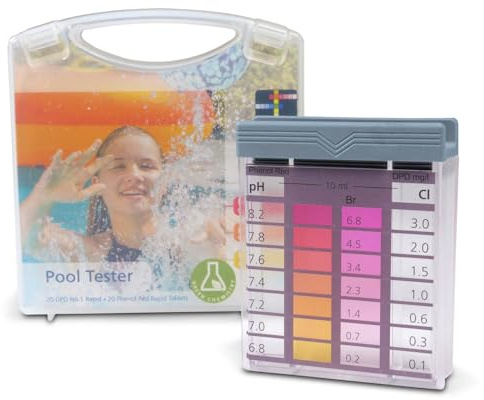 Lovibond 2 in 1 Pooltester Chlor Brom pH - 3-Kammer-Wassertester im Minikoffer - Parallele Messung von Desinfektion und pH-Wert - inkl. DPD 1 Rapid & Phenol Red Rapid Tabletten