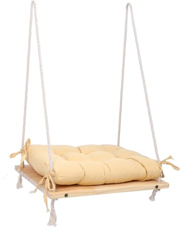 CHEOTIME Percha para Ventana para Gatos, Cama Hamaca de Madera rústica Resistente con cojín Lavable Cama para Gatos para Gatos de Interior pequeños a medianos Cama de Descanso