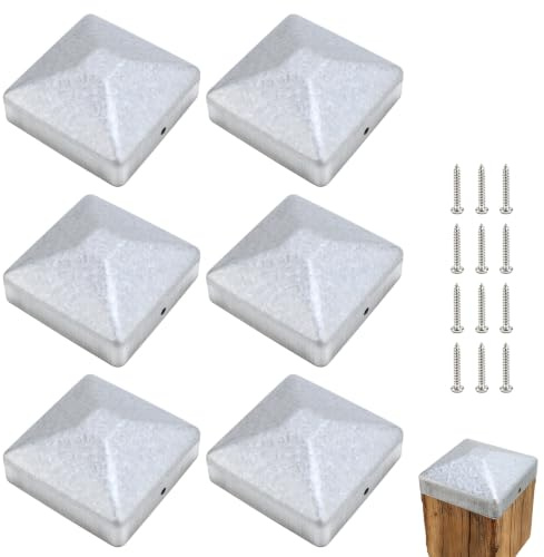 TUZHE 10x Pfostenkappe 7x7cm Edelstahl – Rostfreie Abdeckkappen für Zaunpfosten mit Schrauben (7 x 7cm)