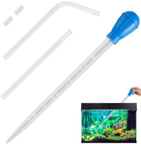 27.7IN Extra Long Turkey Baster(for Aquarium with 25 cm Extension), 50ml Waste Remover for Aquarium Vacuum, Siphon for Fish Tank, Pipette for Fish Tank Coral Food Feede, Aquarium Water Changer Siphon