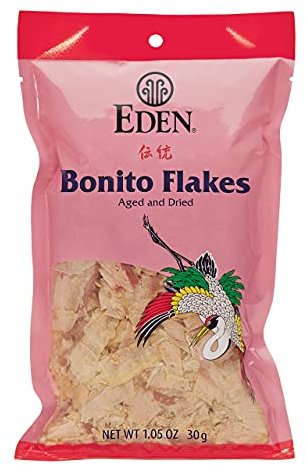 Eden Japanese Bonito Flakes, Shaved Skipjack Tuna, Katsuobushi 鰹節, Traditionally Aged and Dried, Hardwood Smoked, Make Dashi and Miso Soup, 1.05 oz