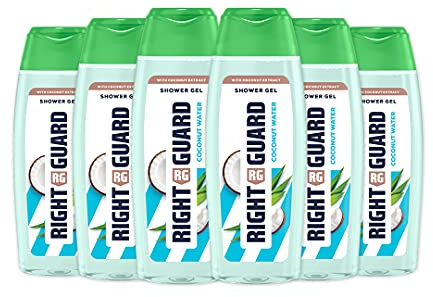 Right Guard Women Shower Gel Body Wash with Coconut Extract, Multipack, 250 ml (Pack of 6)