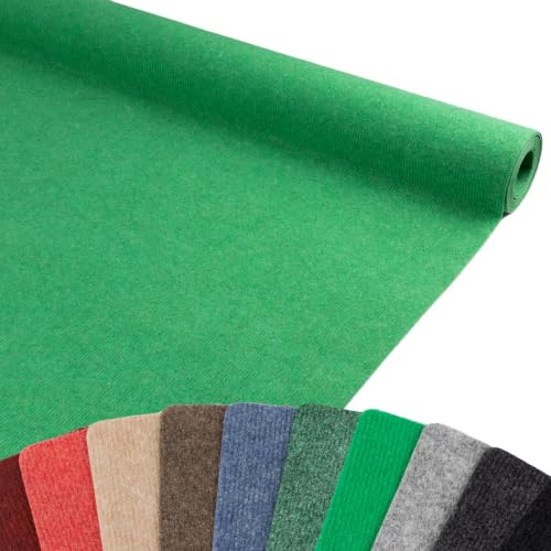 Primaflor Messeteppich Rips Malta | Grass Grün | 200x300 cm | BFL-S1 | gerippter Eventteppich | Rips Nadelfilz für Messe, Hochzeit & Event | 2,5 mm | leicht zuschneidbar