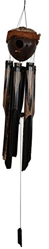 XXXL Ca. 150cm Kokosnuss Windspiel Vogelhaus Haus Bambus Wetterfest beruhigender Klang Windspiel Holz