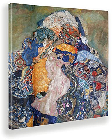 Giallobus - Gemälde - Gustav Klimt - Das Kind - Leinwand mit Standardrahmen - 70x70 - Bereit zum Aufhängen - Moderne Gemälde für zu Hause