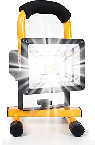 30W LED Work Light,Rechargeable Flood Light, 48LEDs IP65 Waterproof Job Site Lights with Detachable Stand,Portable LED Security Lights for Home Workshop Garage,Patio, Backyard, 6000K Daylight White