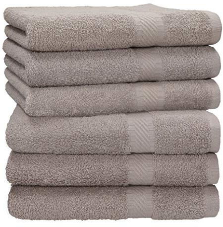 Betz Handtuch Set Palermo – 6er Pack Handtücher 50x100 cm – 100% Baumwolle, Handtücher für Bad, Gäste & Alltag – hochwertige Qualität, pflegeleicht & langlebig Farbe Stone