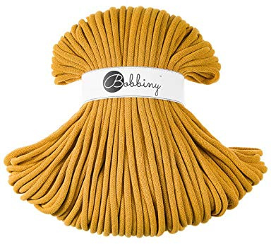 CraftSisters Bobbiny Jumbo-Makramee-Seil, 9 mm x 100 m, Senfgelb