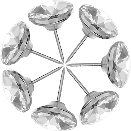 Milisten 20stücke Kristallknöpfe Für Sofas Und Kopfenden Glänzende Ziernägel Für Möbel -dekoration Silberne Strass-buttons Für Kreative Projekte