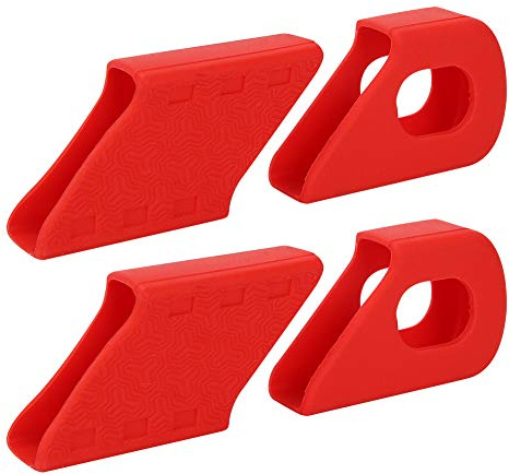 OUKENS Fahrrad Kurbelschutz,4Pcs Silikon Arm Stiefelschutz MTB Fahrrad Kurbelgarnitur Arm Schutzfolie Protector Staubdicht Abdeckung Fahrradzubehör(rot)